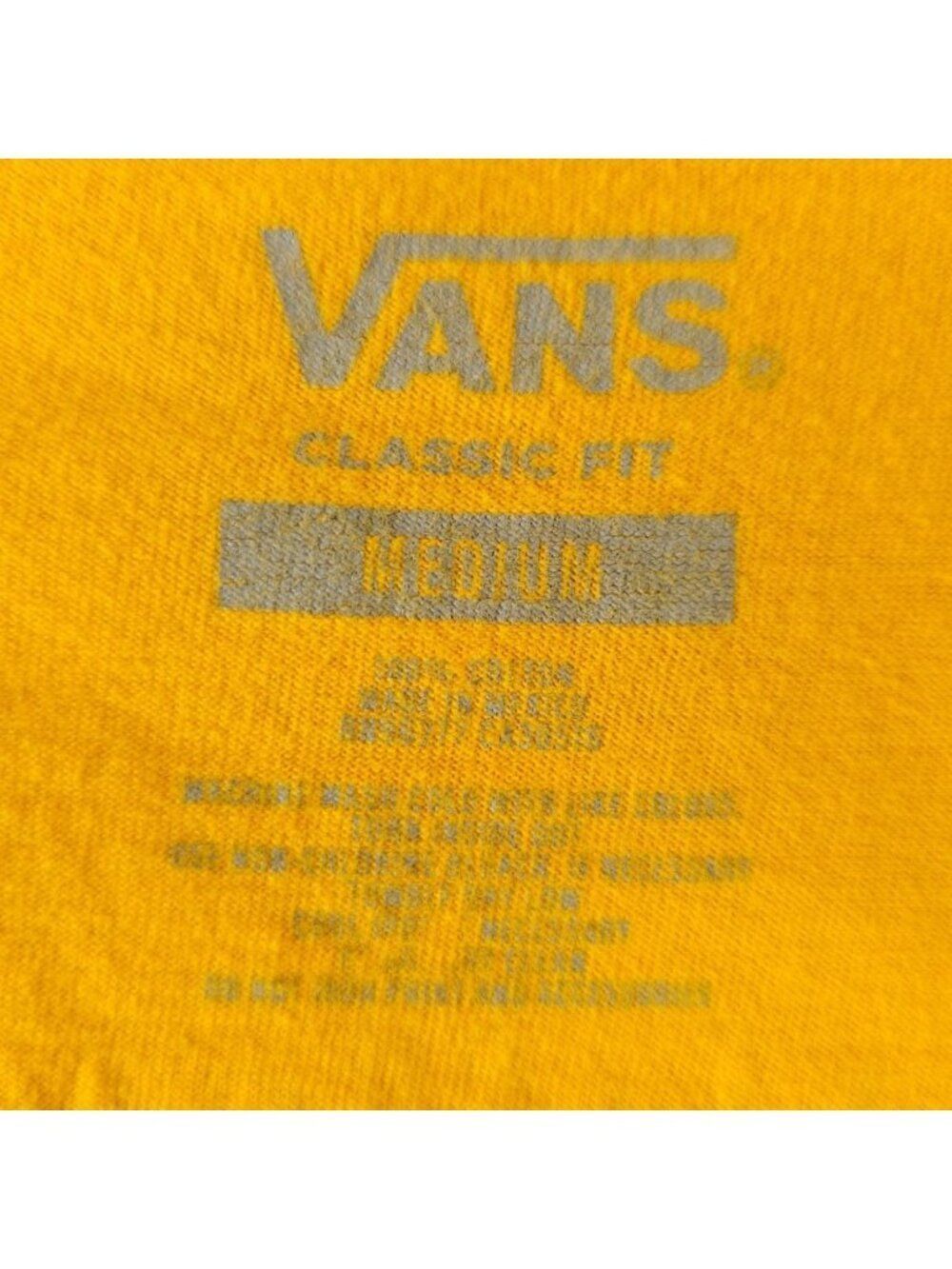 Vans T Shirt Mens Size Medium Yellow Enjoying Every Moment Sunshine - Picture 7 of 8